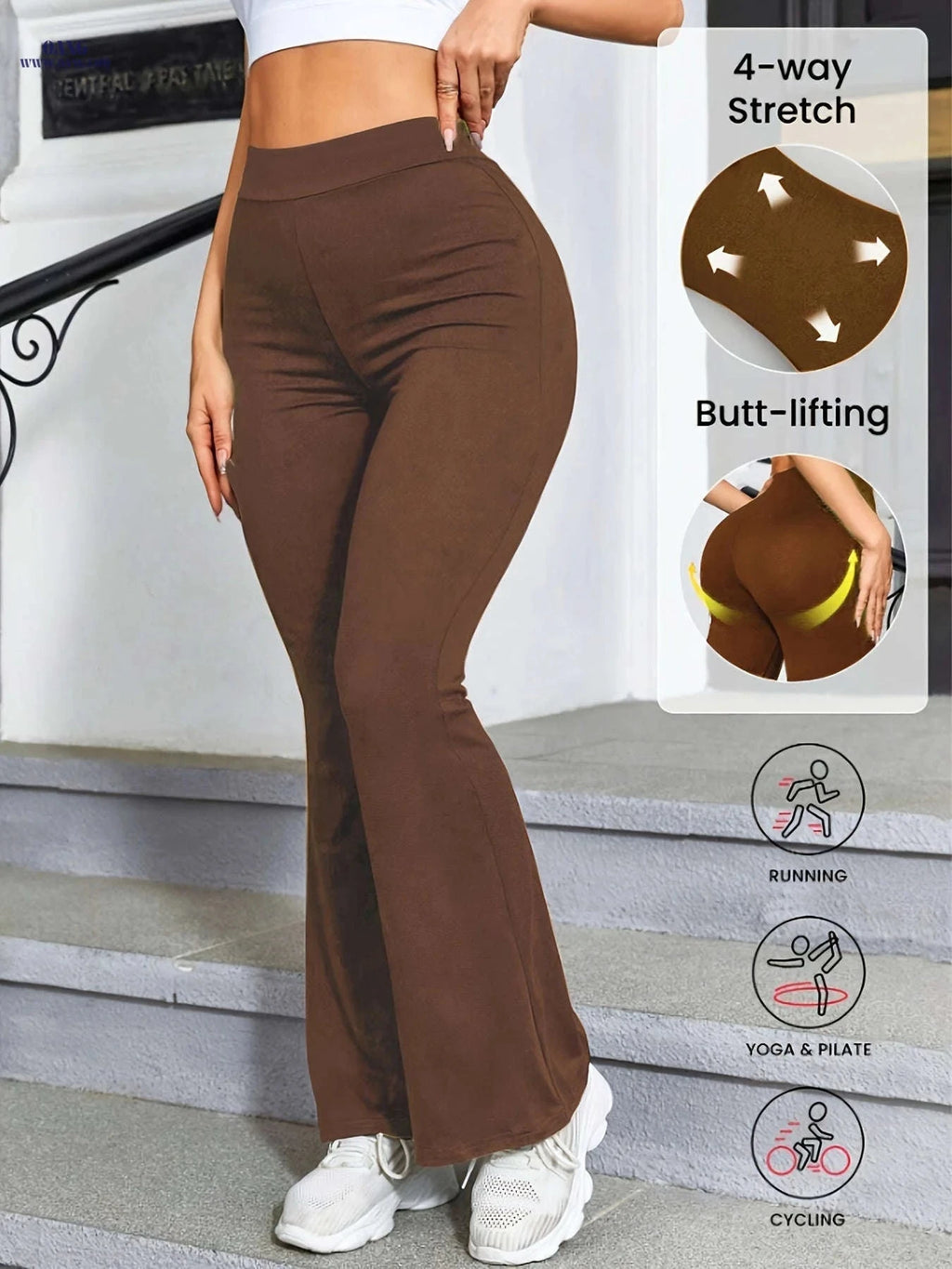 Sexy High-Waist Flare Pants - Butt-Lifting Design, All-Season Fashion   OAXG 
