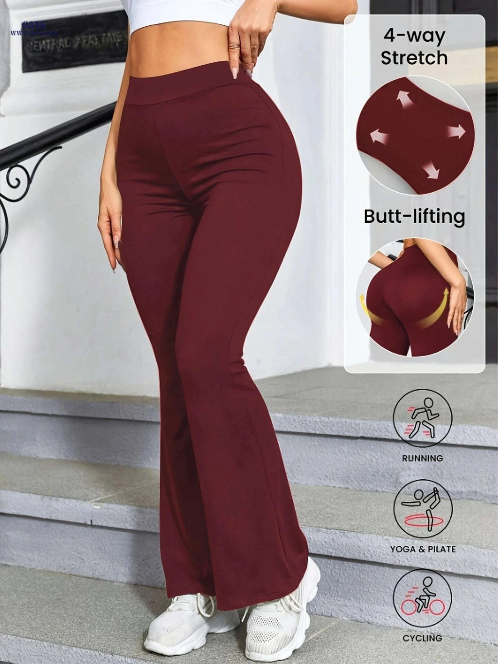 Sexy High-Waist Flare Pants - Butt-Lifting Design, All-Season Fashion   OAXG 