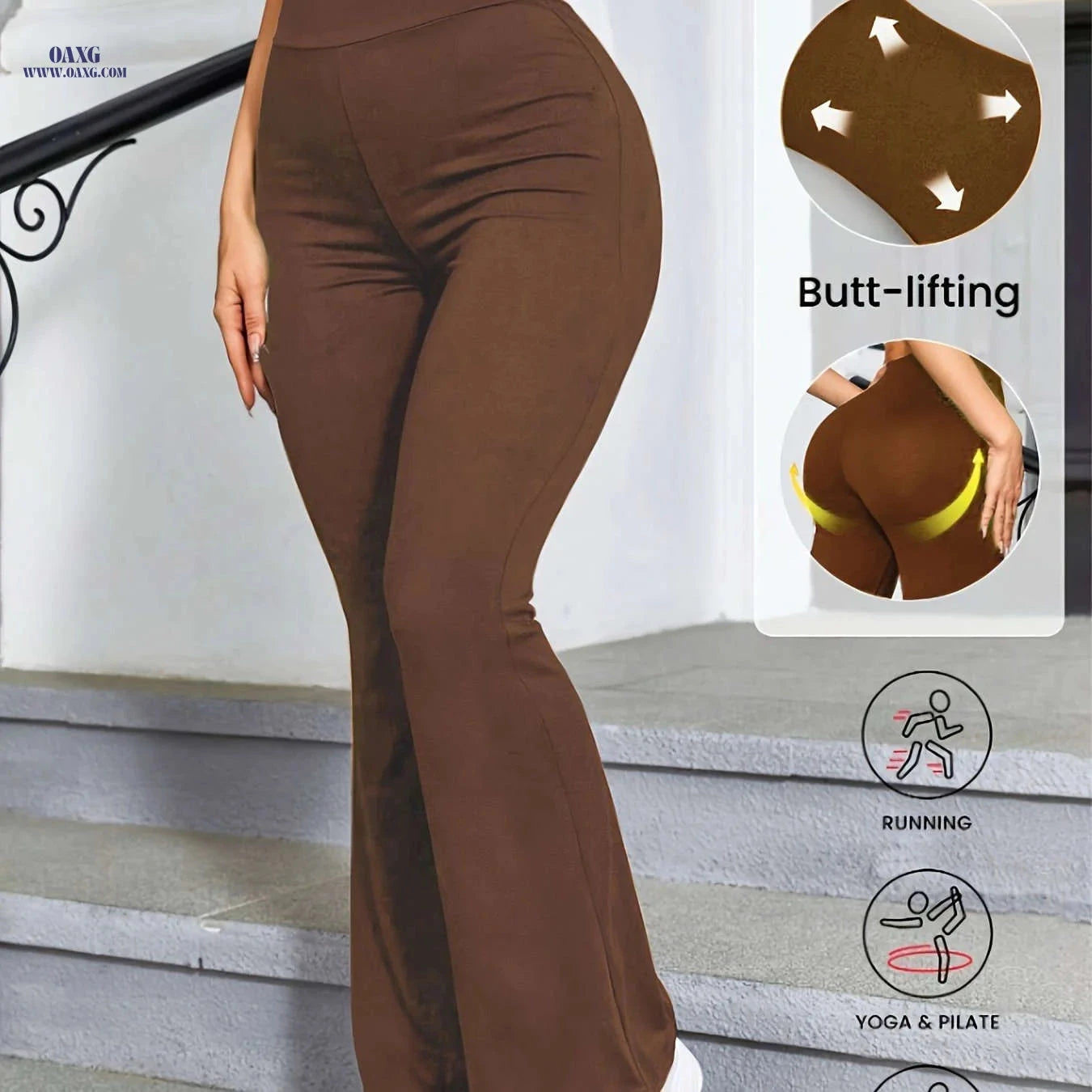 Sexy High-Waist Flare Pants - Butt-Lifting Design, All-Season Fashion   OAXG 