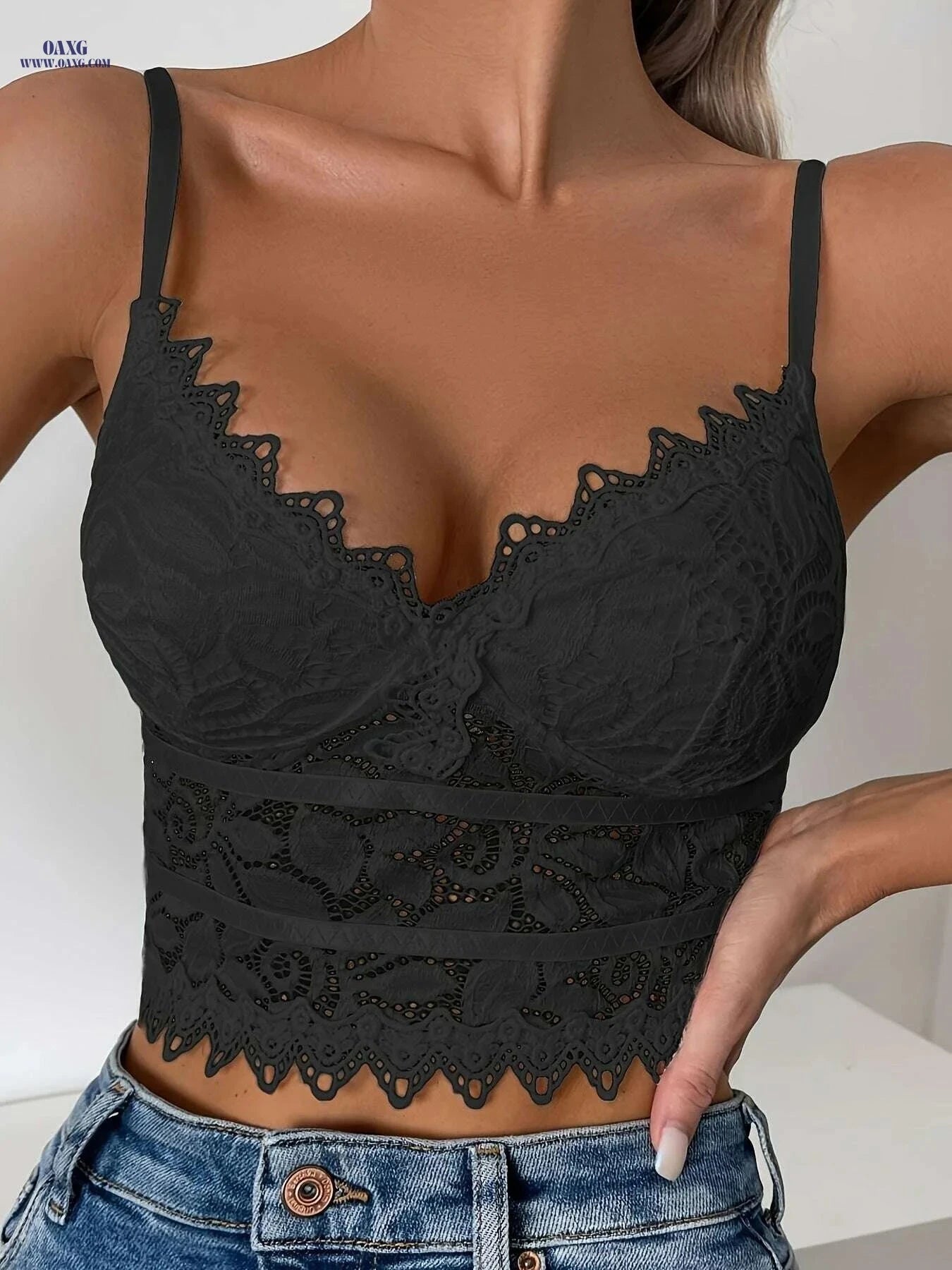 Sexy Lace Trim Halter Neck Camisole - Y2K Style Women's Innerwear   OAXG 
