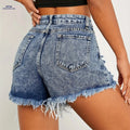 Sexy Ripped Denim Shorts for Women - Casual High Waist Fit   OAXG 