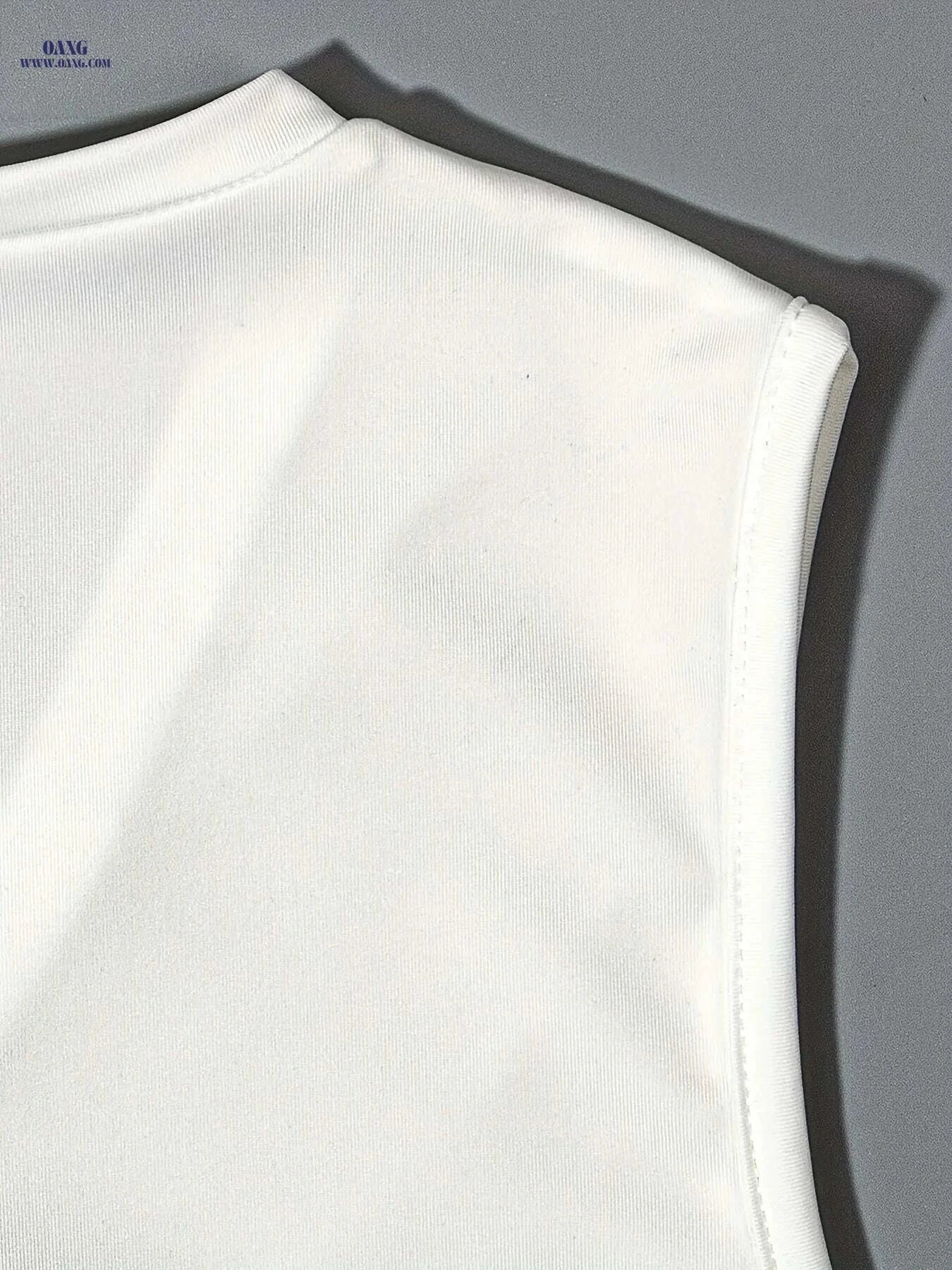 Sexy V Neck Bodycon Bodysuit for Women - Sleeveless Zipper Style   OAXG White / XS