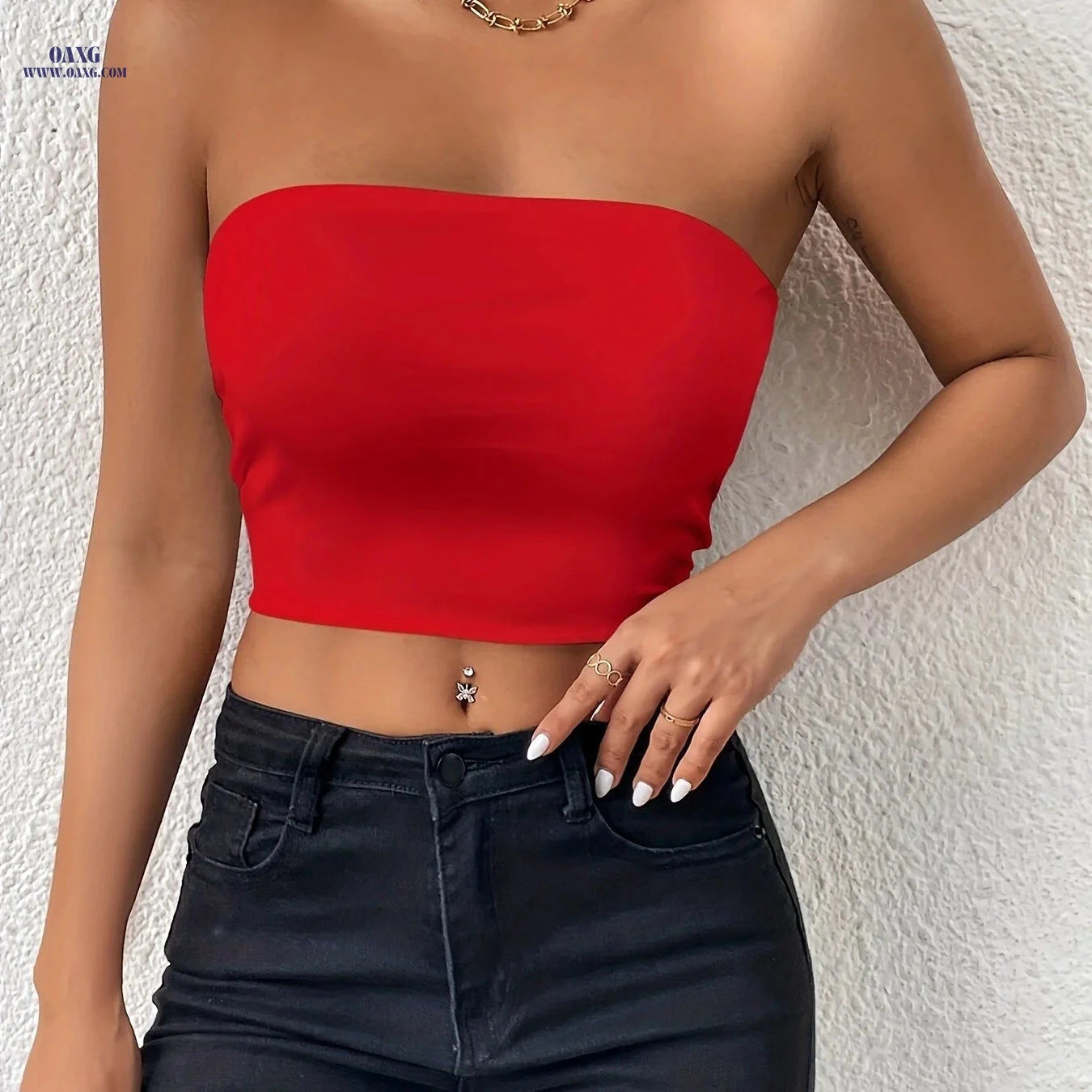 Sexy Waist-Cinching Tube Top Vest - Stylish European & American Design   OAXG 