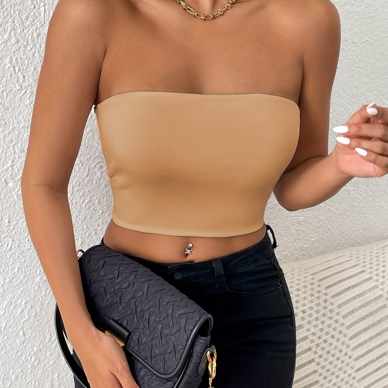 Sexy Waist-Cinching Tube Top Vest - Stylish European & American Design   OAXG 
