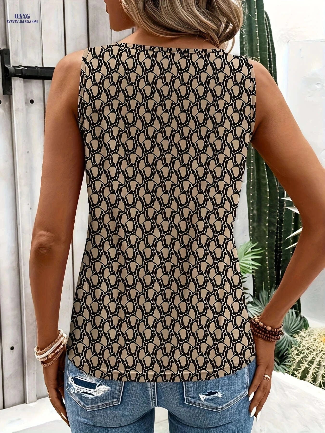 Sexy Women’s Geometric Print Pullover Vest - Spring/Summer Style   OAXG 