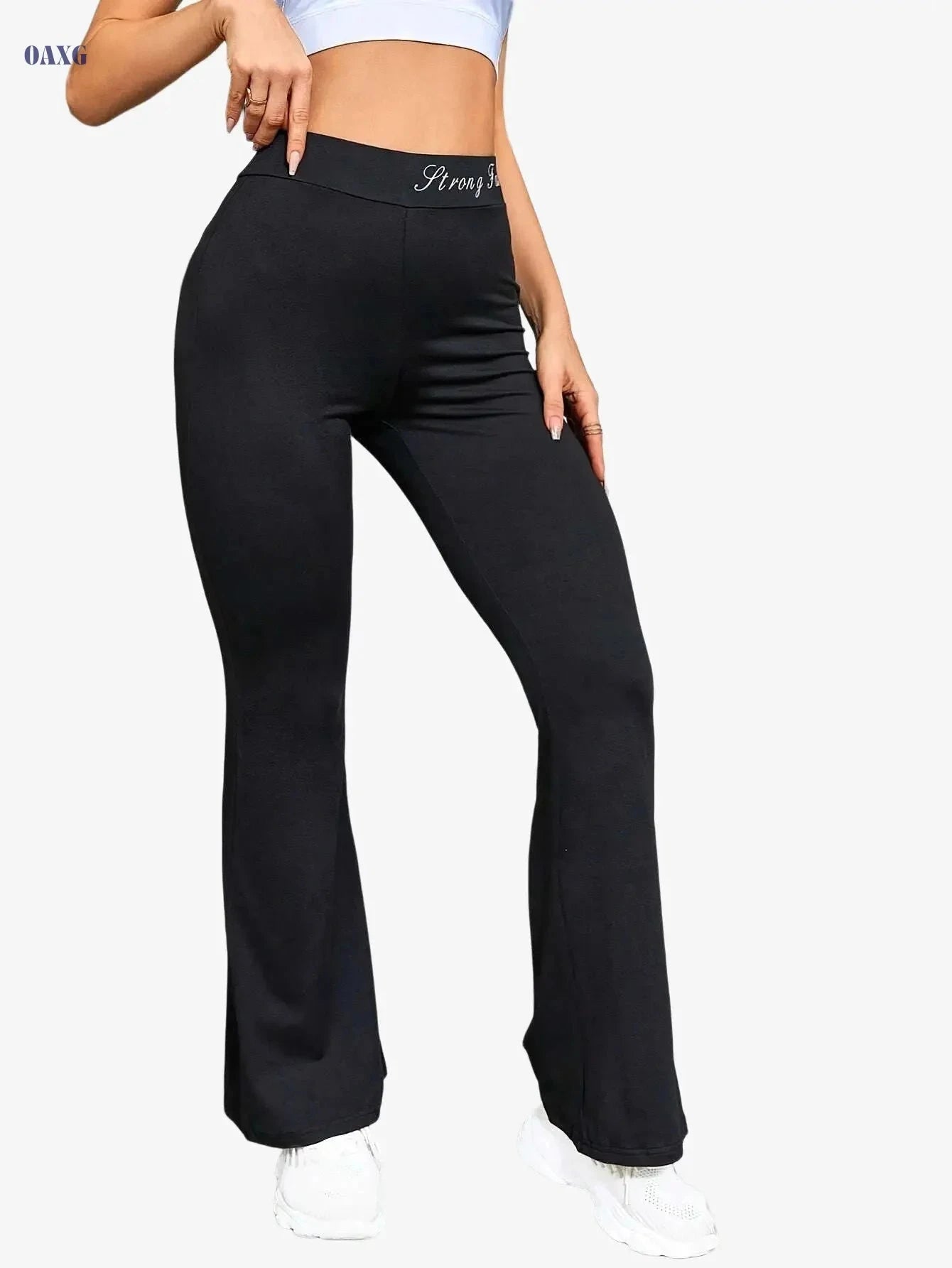 SHECAI Women's High-Waist Yoga Pants - Quick-Dry, Stretchy Leggings   OAXG Black / S