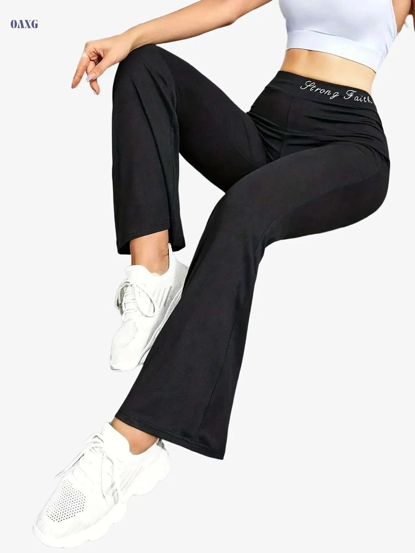 SHECAI Women's High-Waist Yoga Pants - Quick-Dry & Stretchy Leggings   OAXG Black / S