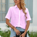 Short-Sleeved Women'S Shirt in a Fashionable Bamboo Joint Style Made of   OAXG Light Purple / XS