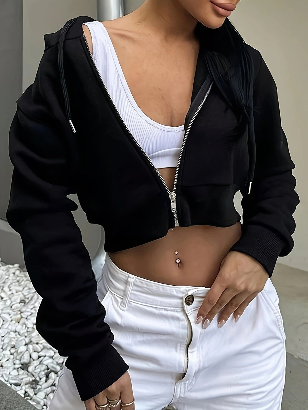Short Zipper Hoodie Women'S Jacket Spring Autumn And Winter 2025 New European And American Hooded Slim Cardigan Top   OAXG Coffee Brown / XS