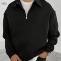 Shu Le Shui Men's Half-Zip Sweatshirt - Fleece-Lined, Autumn Fashion   OAXG Black / FR S