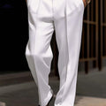 Shule Water Men's White Trousers - Classic Casual & Formal Wear   OAXG 