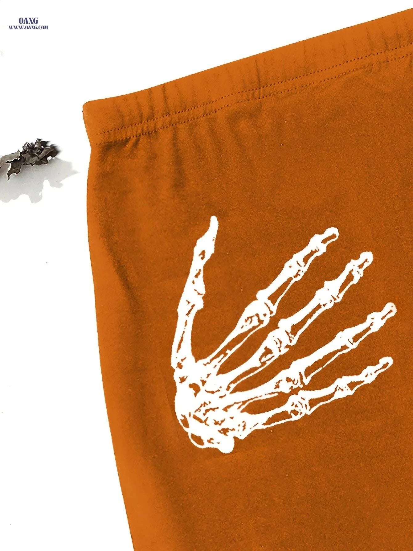 Skeleton Hand Print Women's Skinny Shorts - Elastic Waist, Casual Style   OAXG 