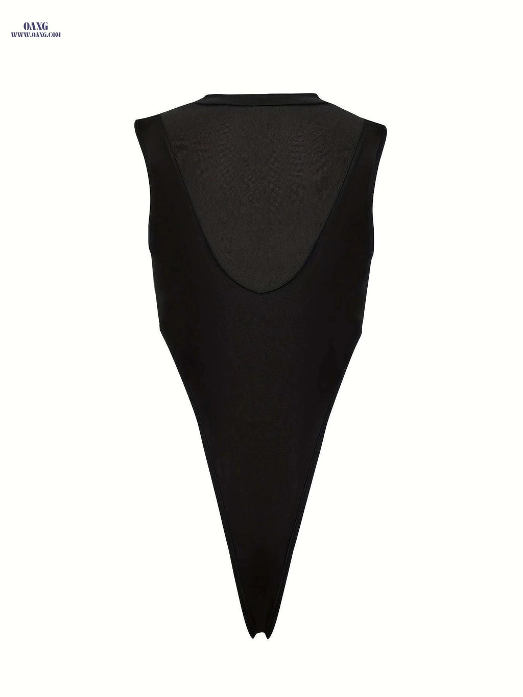 Sleek and Sexy Semi-Sheer Bodysuit - Summer Style, Crew Neck   OAXG Black / XS