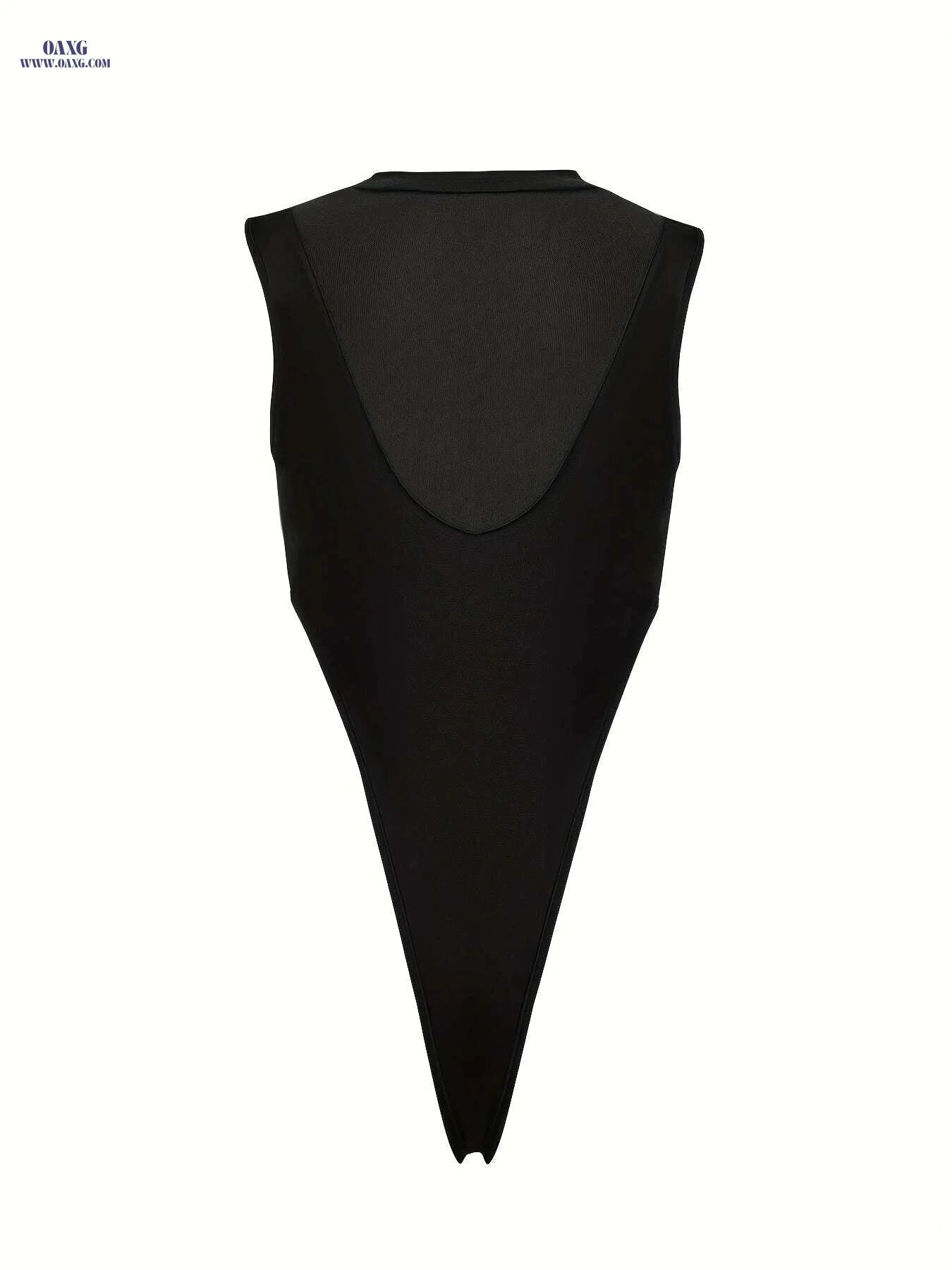 Sleek Summer Bodysuit - 100% Polyester, Semi-Sheer Design   OAXG 