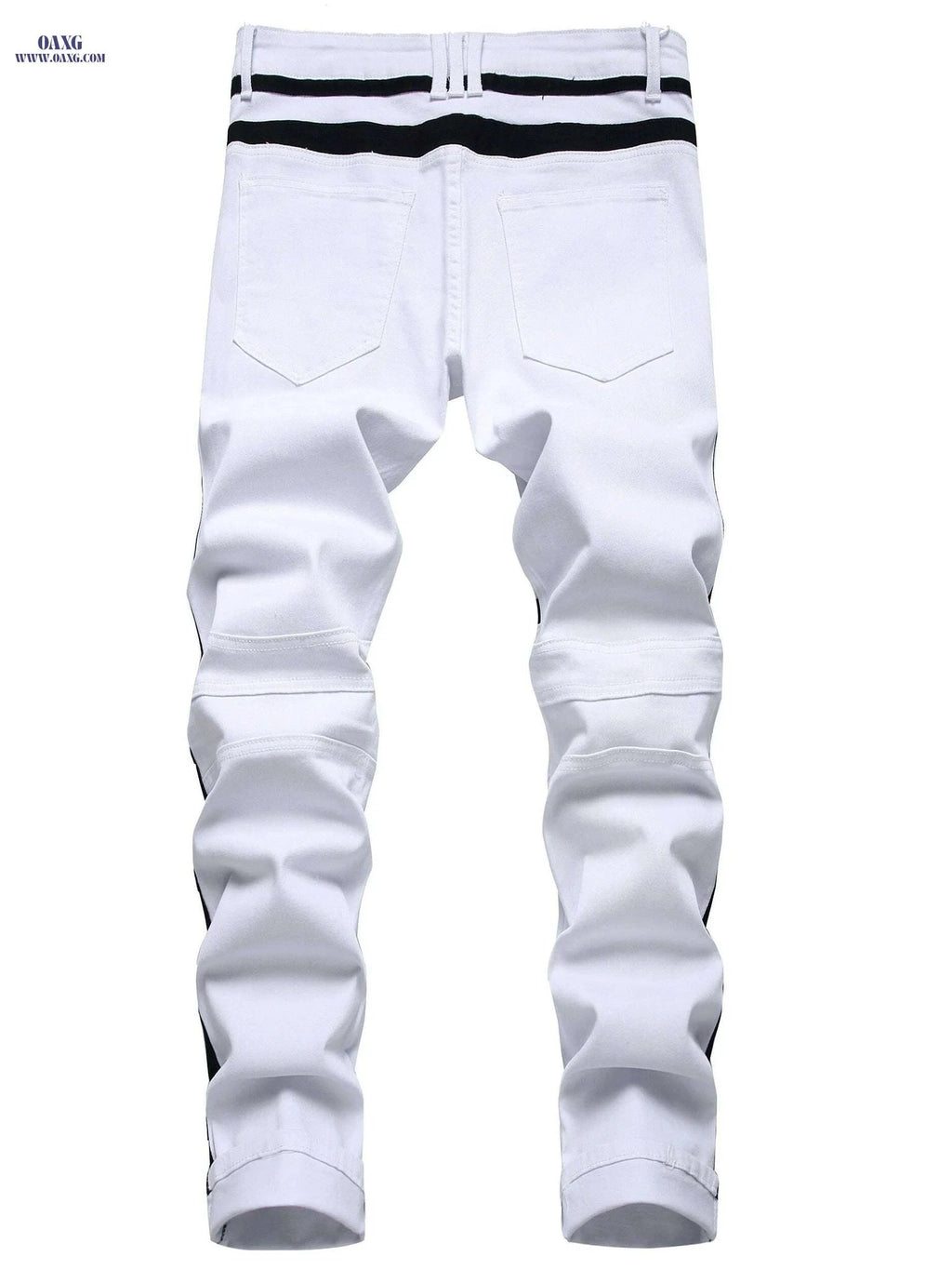 Slim Fit Ripped Jeans for Men - Distressed Straight Leg Denim Pants   OAXG 