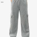 Soft Fleece-Lined Women’s Jogger Pants - Cargo Style with Pockets   OAXG 