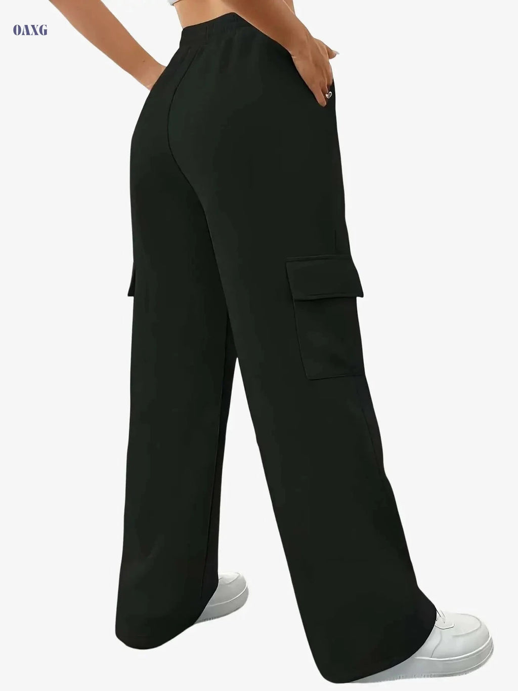 Soft Fleece-Lined Women’s Jogger Pants - Cargo Style with Pockets   OAXG 