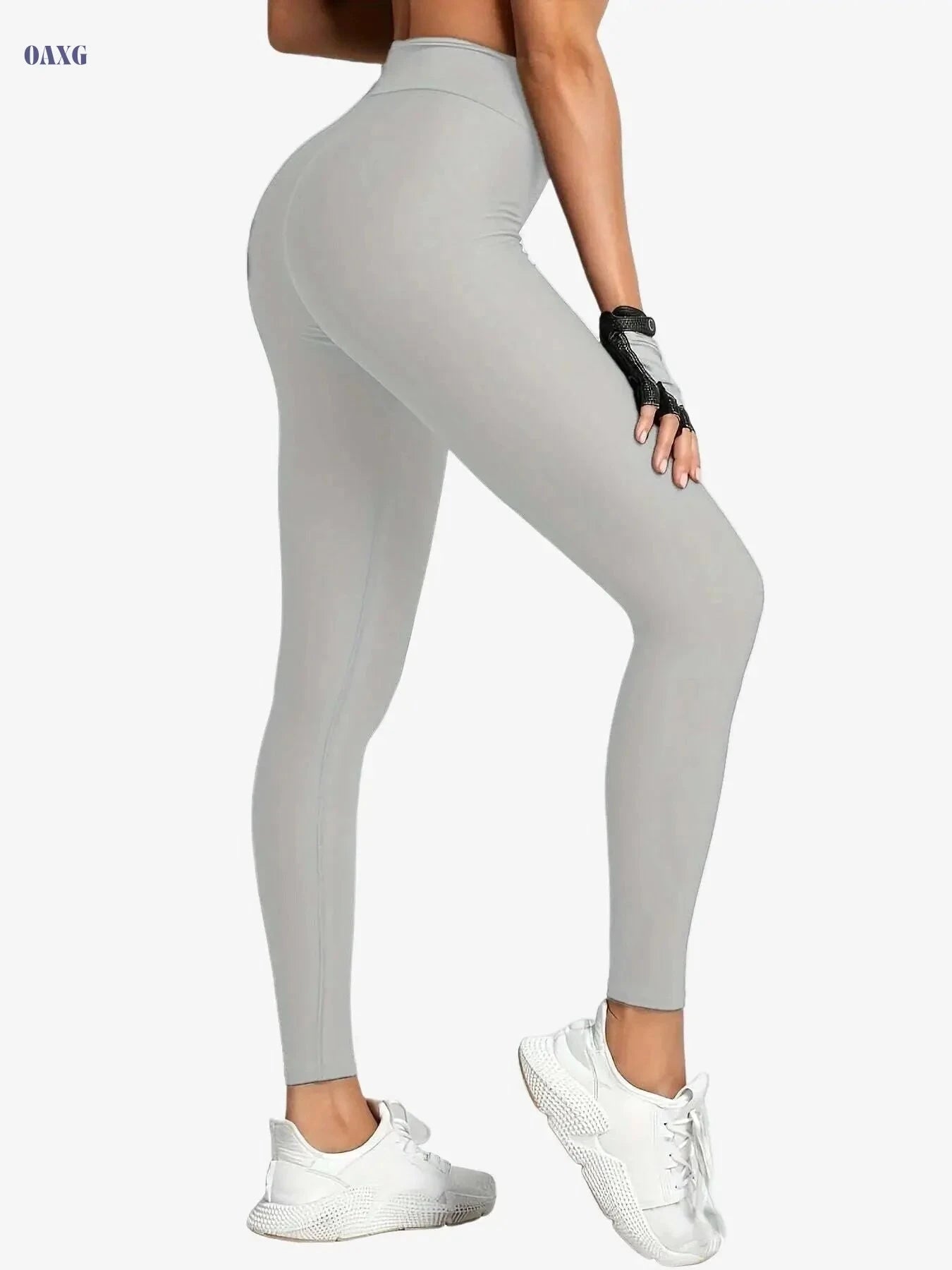 Soft High-Waisted Yoga Leggings - Tummy Control Workout Pants for Women   OAXG Black / S