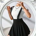 Solid Black Flared Skirt - Lightweight Women's Cross-Band Style   OAXG 