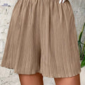 Solid Color Elastic Waist Beach Shorts - Perfect for Casual Vacations   OAXG 