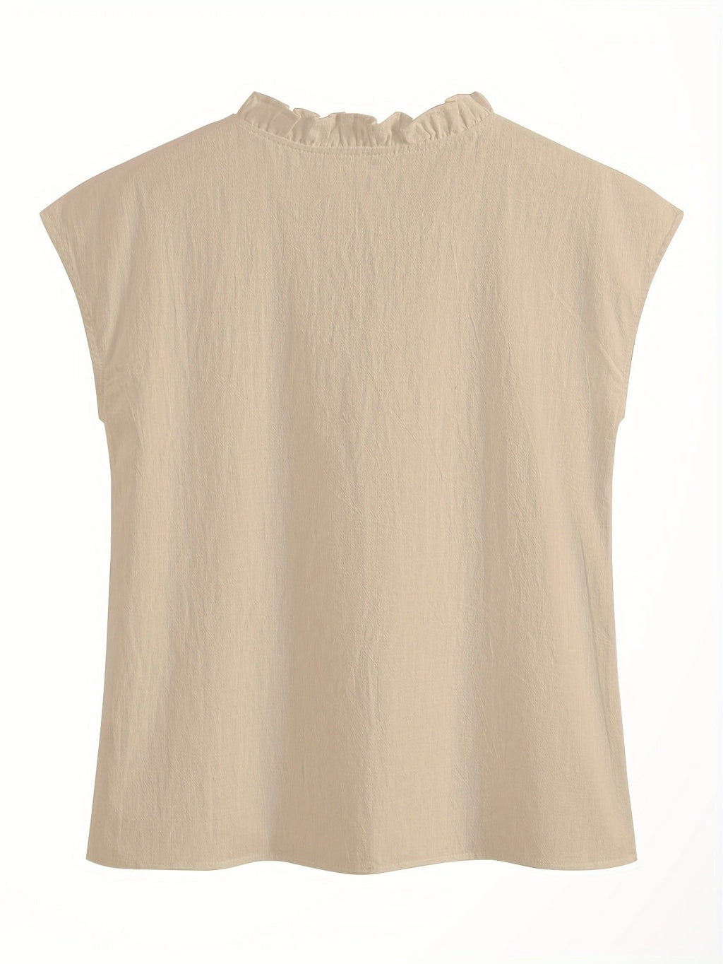 Solid Color Loose Lace Collar Sleeveless Top   OAXG White / S