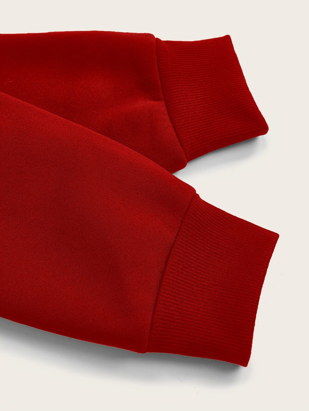 Solid Color Minimalist Clean Cut Fashion Hooded Drawstring Sweatshirt for Women, -Lined Long Sleeve Jacket with Kangaroo Pocket, New Loose Fit Versatile Casual Top for Autumn and Winter   OAXG Red / S