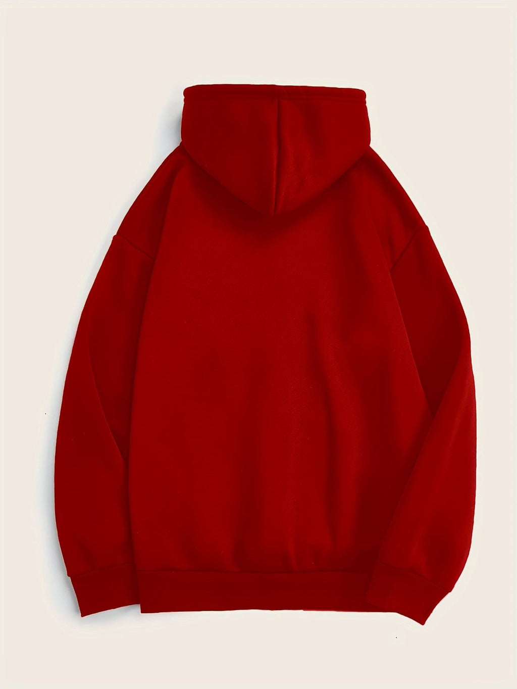 Solid Color Minimalist Clean Cut Fashion Hooded Drawstring Sweatshirt for Women, -Lined Long Sleeve Jacket with Kangaroo Pocket, New Loose Fit Versatile Casual Top for Autumn and Winter   OAXG Red / S