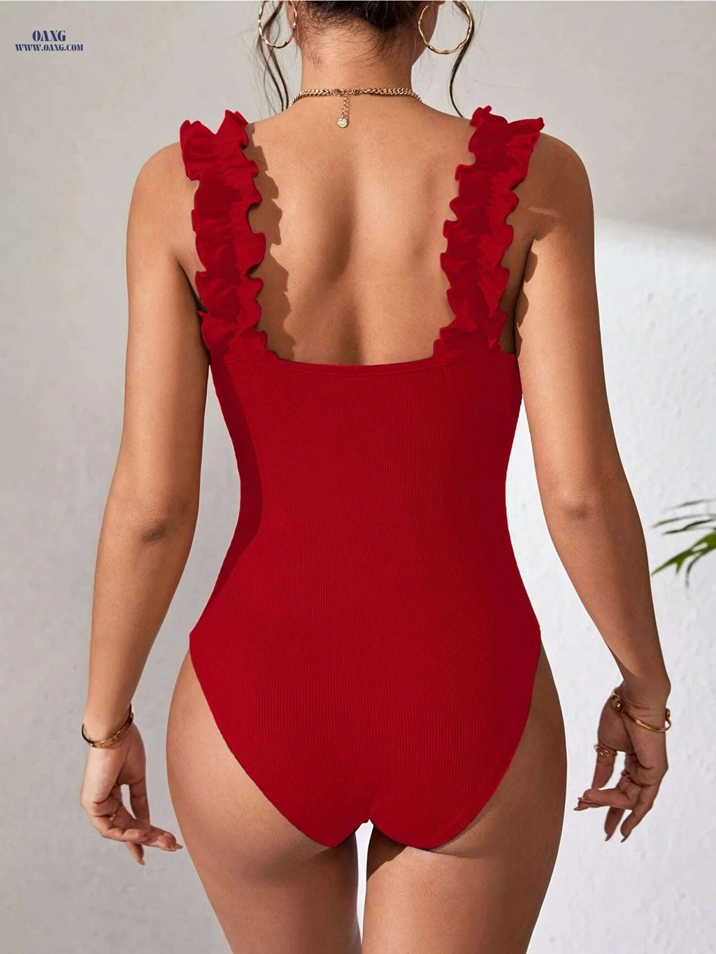 Solid Color Pleated Strap Bodysuit - Sexy Off-the-Shoulder Style   OAXG Black / XS