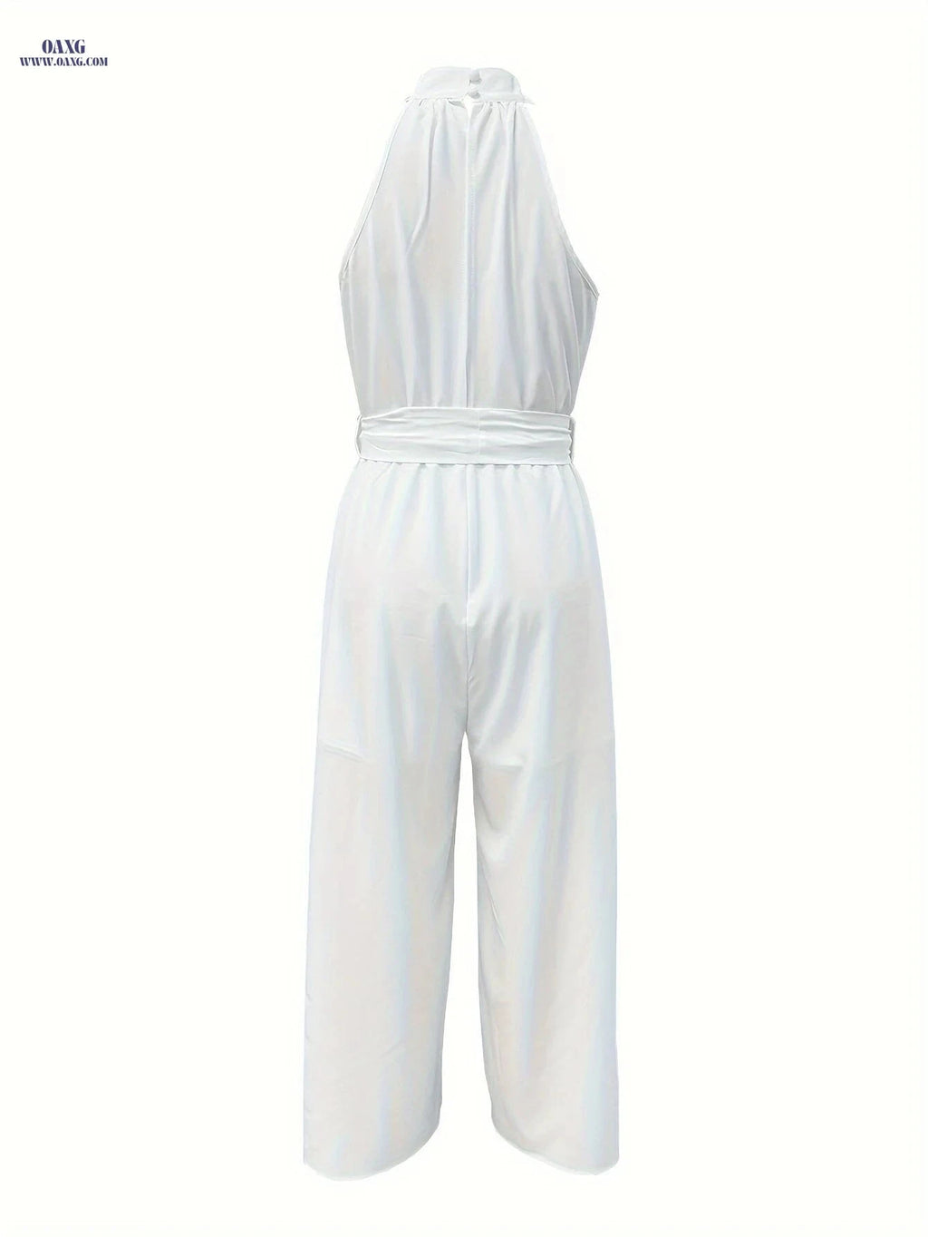Solid Color Sleeveless Jumpsuit for Women - Casual & Chic Style   OAXG White / S