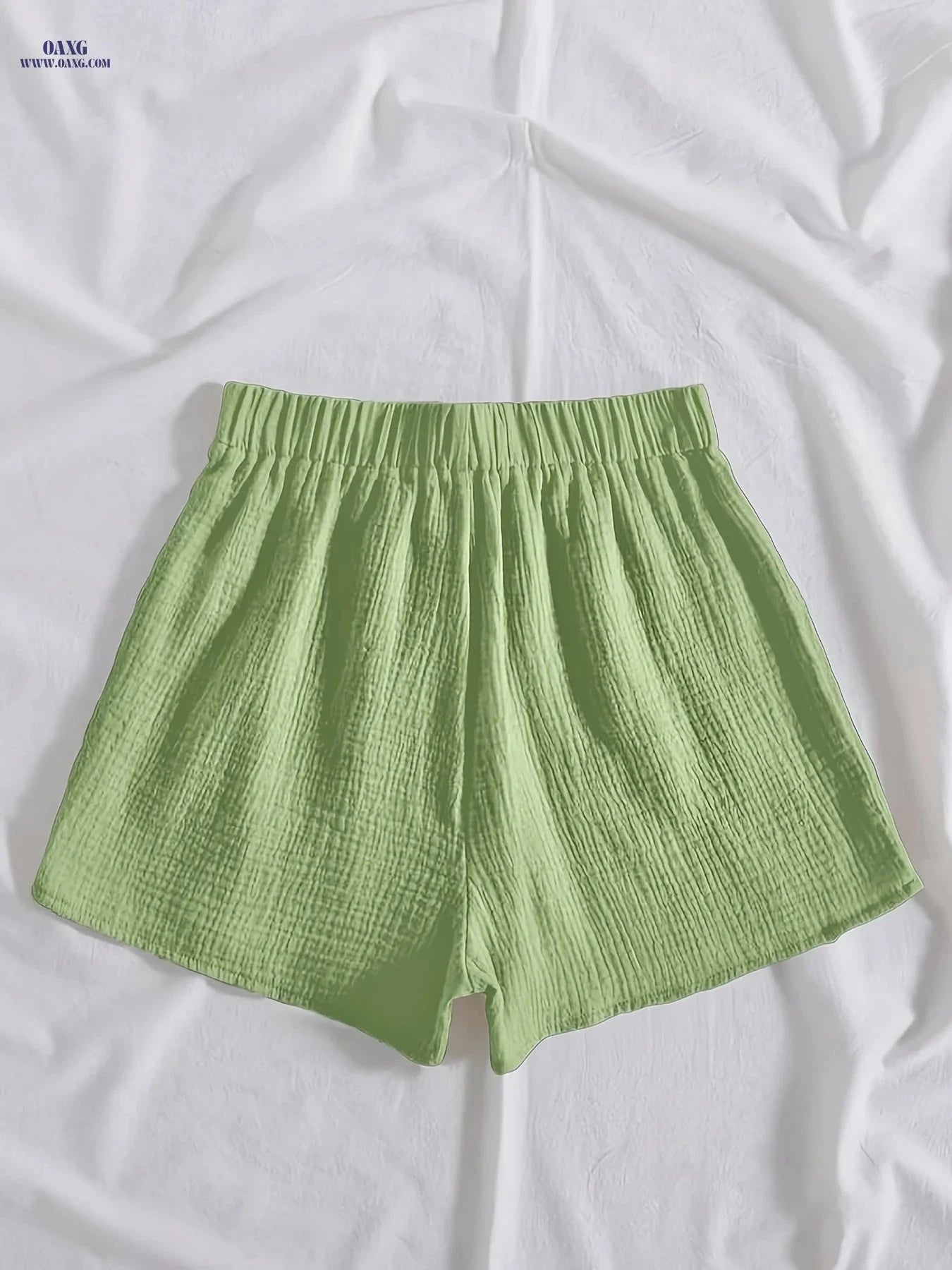 Solid Color Women’s Faux Drawstring Ruched Shorts - Fashion Style   OAXG 