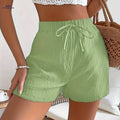 Solid Color Women’s Faux Drawstring Ruched Shorts - Fashion Style   OAXG 