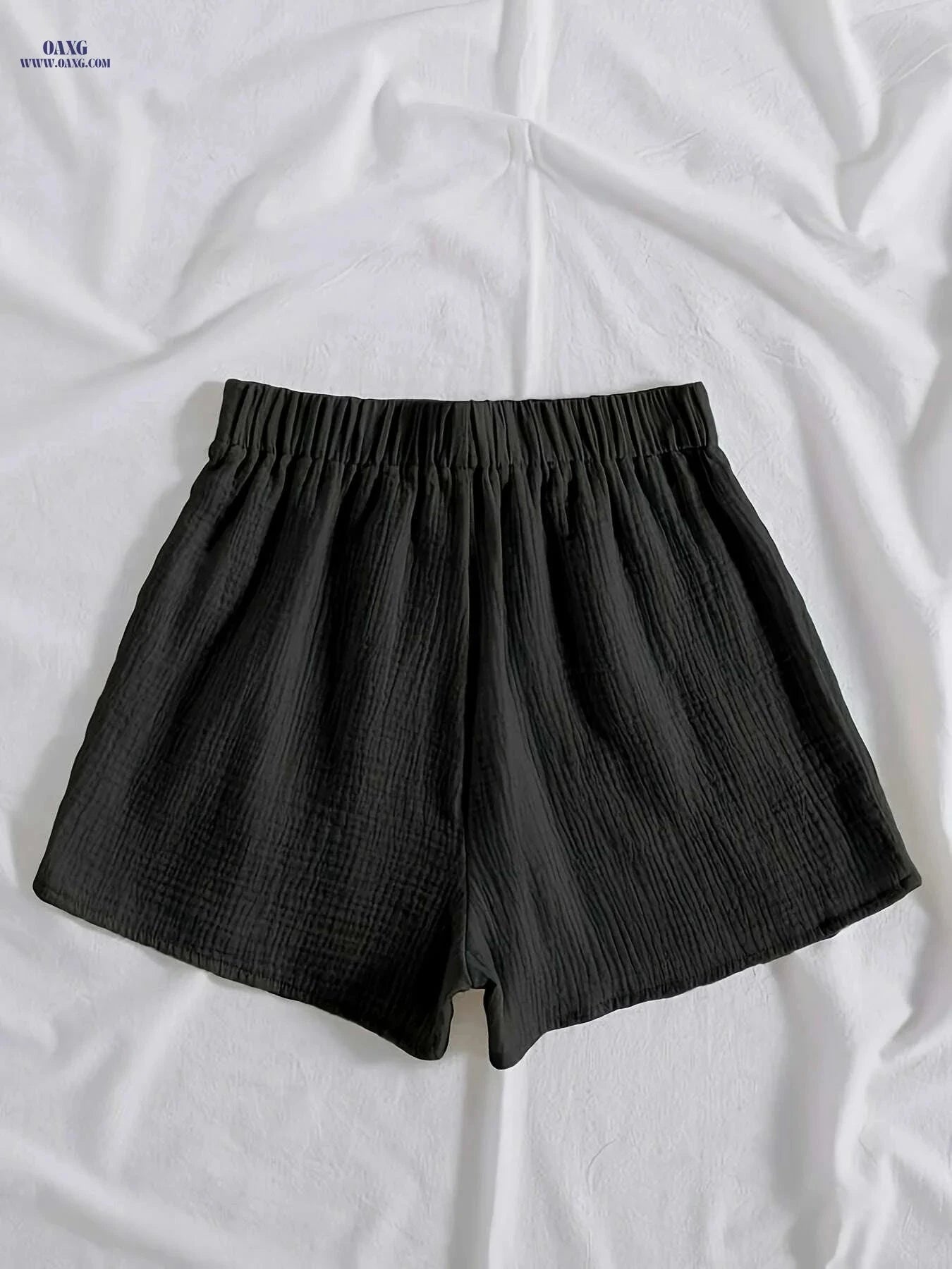 Solid High Waist Casual Shorts for Women - Perfect for Spring & Summer   OAXG 