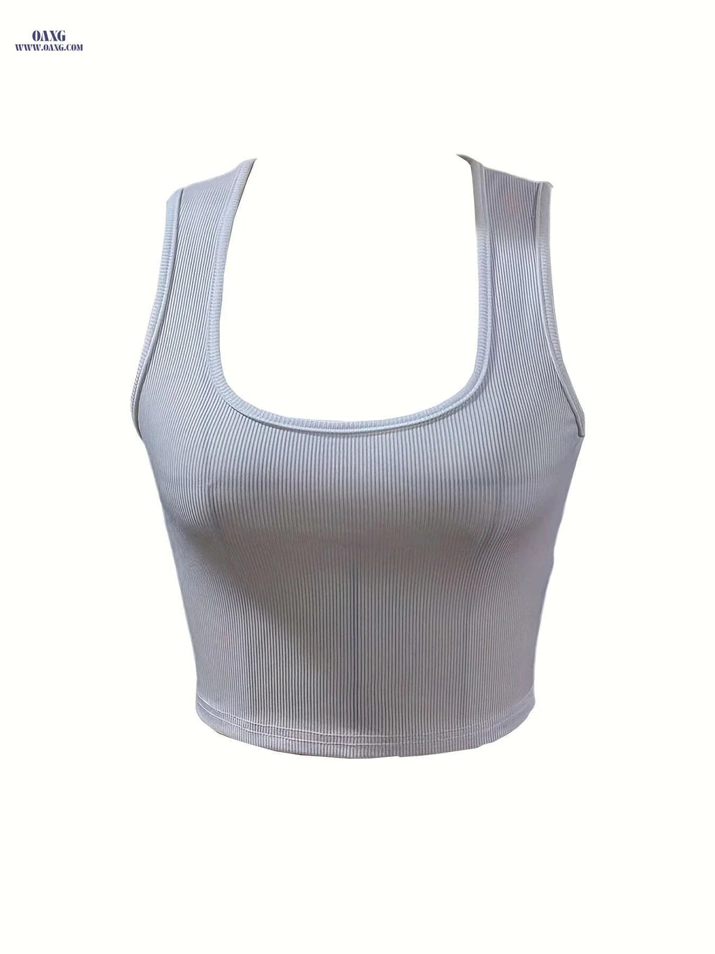 Solid Square Crop Tank Top - Women's Casual Sleeveless Summer Wear   OAXG 