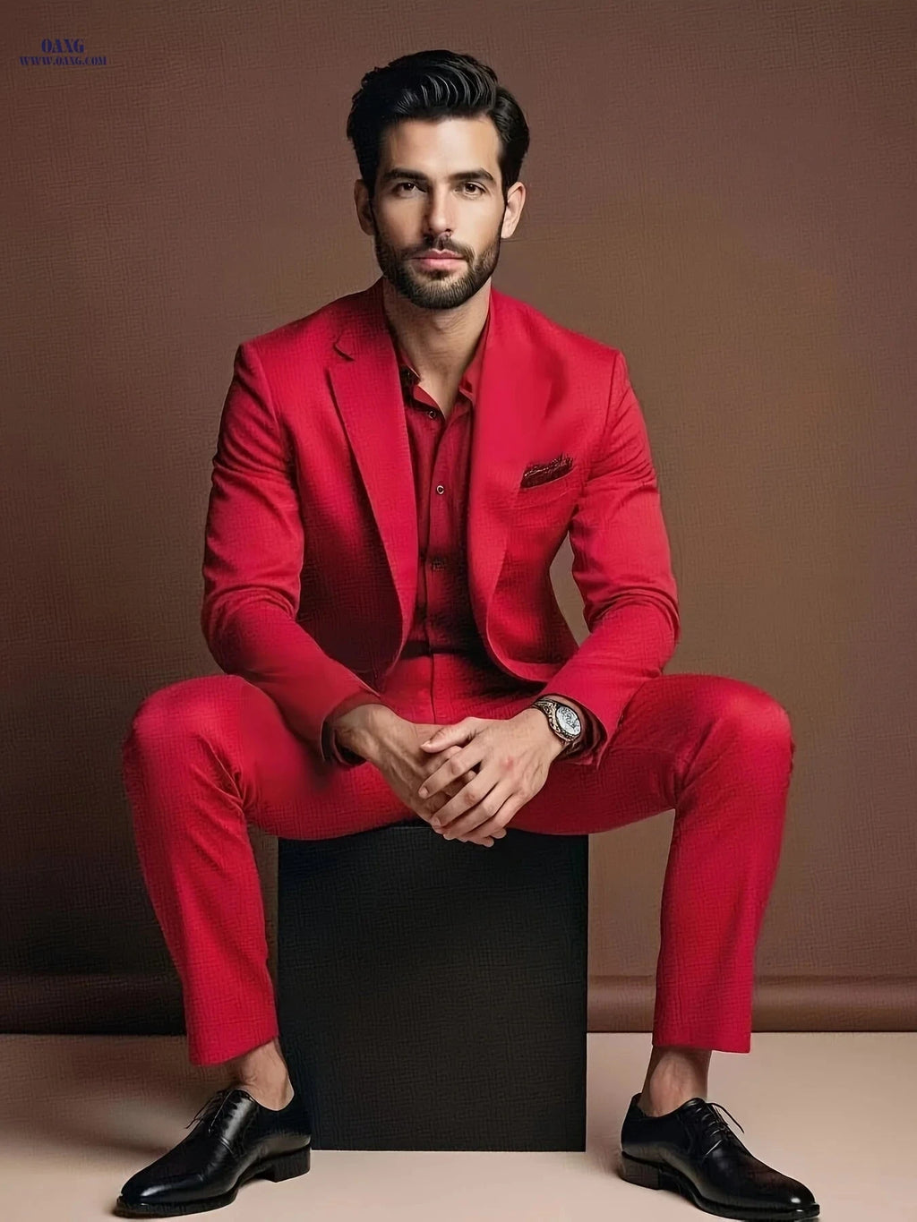Sophisticated One-Button Suit Set for Men - Jacket and Trousers   OAXG 