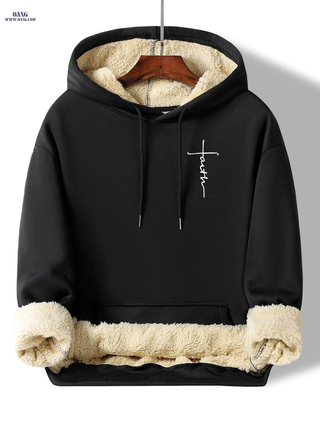 Sporty Hooded Sweatshirt Jacket - Unique Print for Casual Style   OAXG Black / FR XS