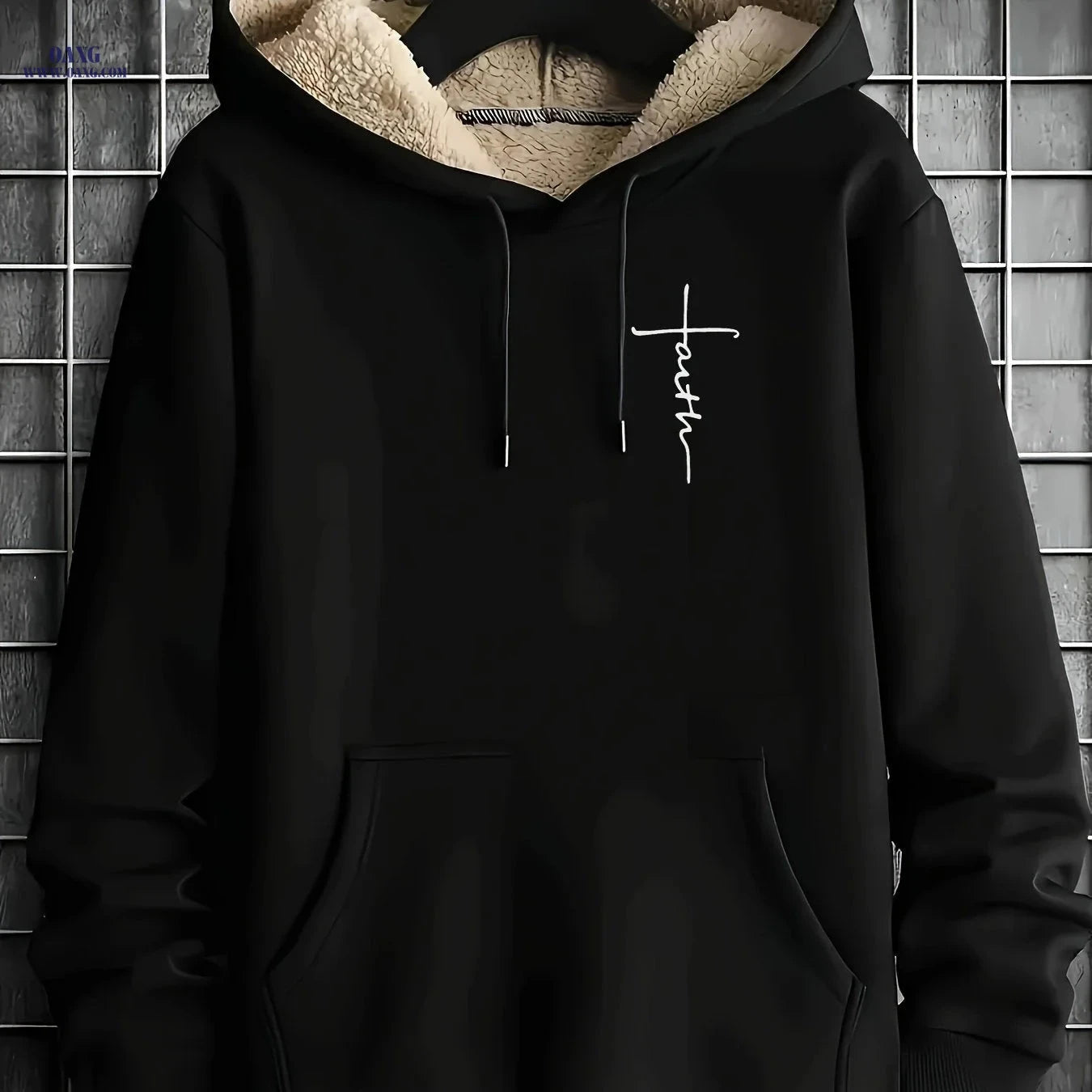 Sporty Hooded Sweatshirt Jacket - Unique Print for Casual Style   OAXG Black / FR XS
