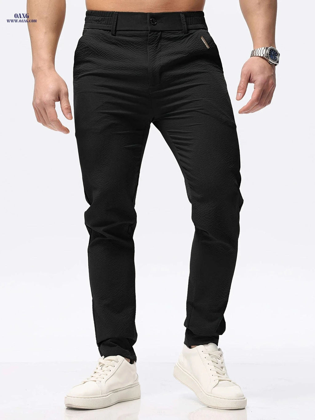 Spring 2024 High-End Casual Pants for Men - Slim Fit Tapered Style   OAXG 