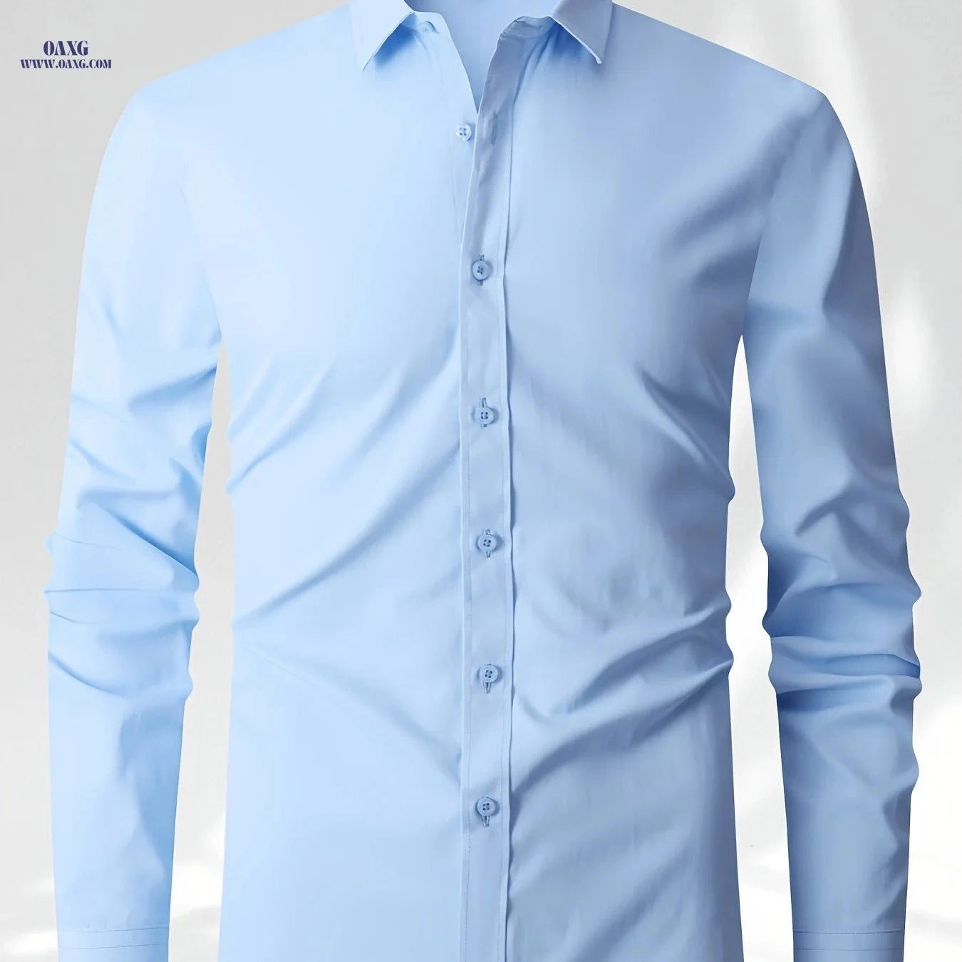Spring Men's Solid Color Long Sleeve Shirt - Versatile Business Wear   OAXG White / FR XXS
