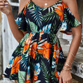 Spring & Summer Floral Print Romper - Casual Women's Jumpsuit   OAXG Mixed Color / S