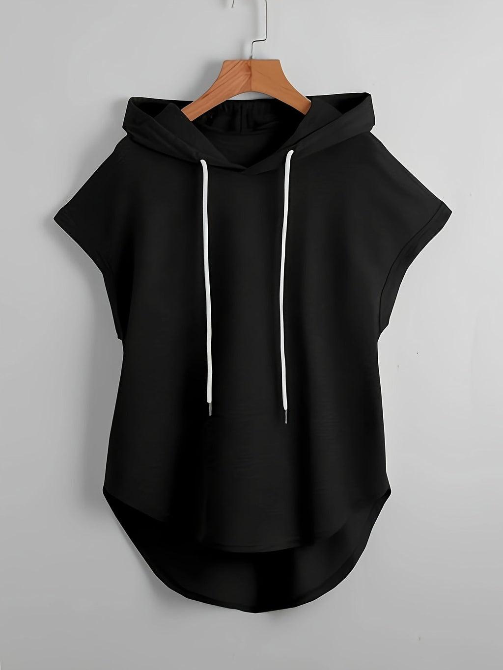 Spring Summer Hooded Sweatshirt - Casual Solid Color Fashion Top   OAXG Black / S
