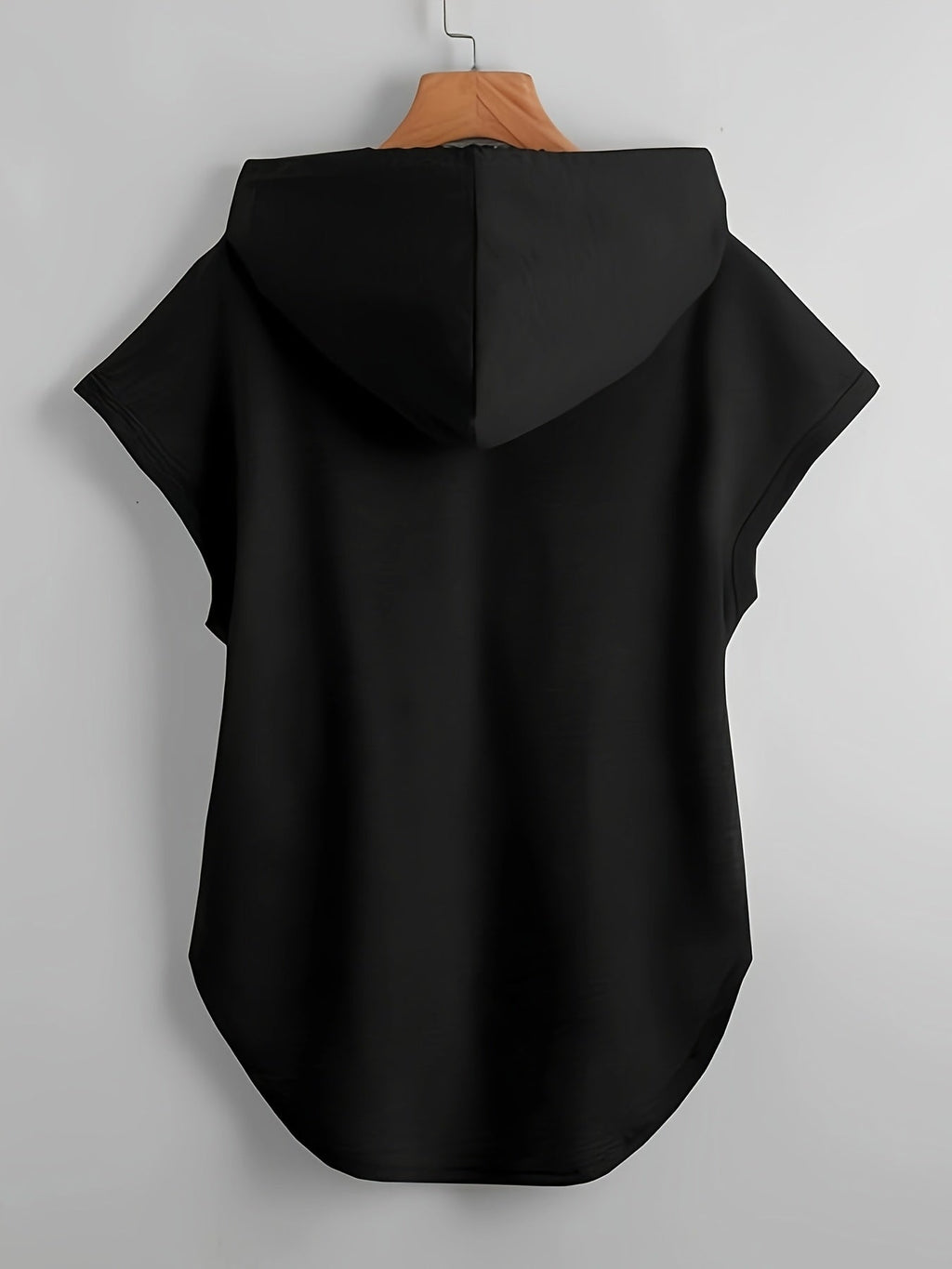 Spring Summer Hooded Sweatshirt - Casual Solid Color Fashion Top   OAXG Black / S