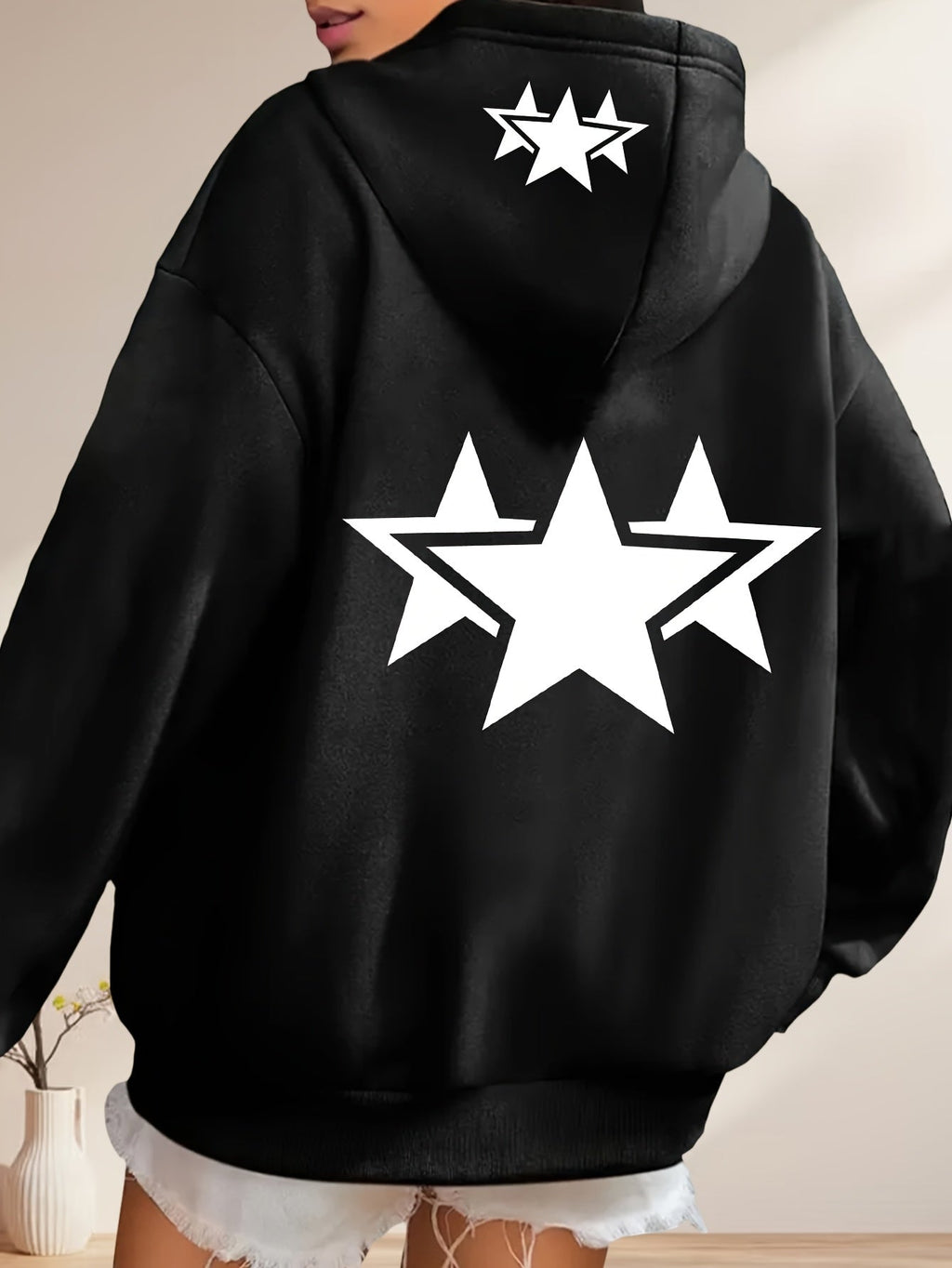Starry Art Double Pattern Printed - Y2K Casual Style Zip-Up Hoodie - a Fashionable And Comfortable Zip-Up Jacket with Pockets - Suitable for Casual Sportswear in Spring, Autumn, And Winter, Stylish Casual Jacket | Comfortable Fabric   OAXG Grey