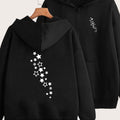 Starry Sky Trajectory Print Embellishes the Chest and Back with a Unique Design - Front and Back 2-Pattern Print - Y2K Casual Style Zippered Hoodie - Stylish and Comfortable Zippered Jacket - Casual Sportswear Suitable for All Seasons |
