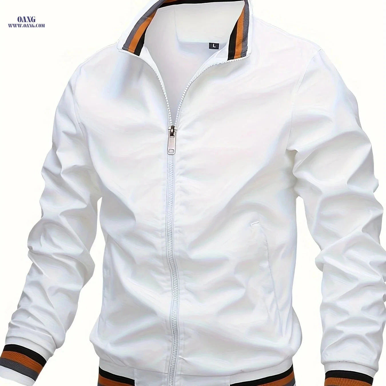 Stripe Edge Bomber Jacket - Men's Casual Zip Up for Spring Fashion   OAXG Black / FR S