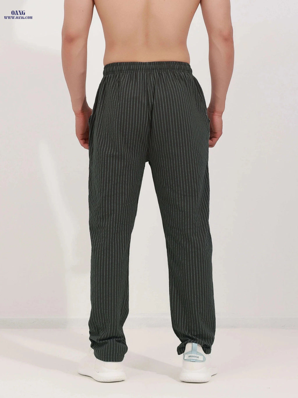 Striped Breathable Chef Pants - Lightweight, Moisture-Wicking Comfort   OAXG Black / FR S