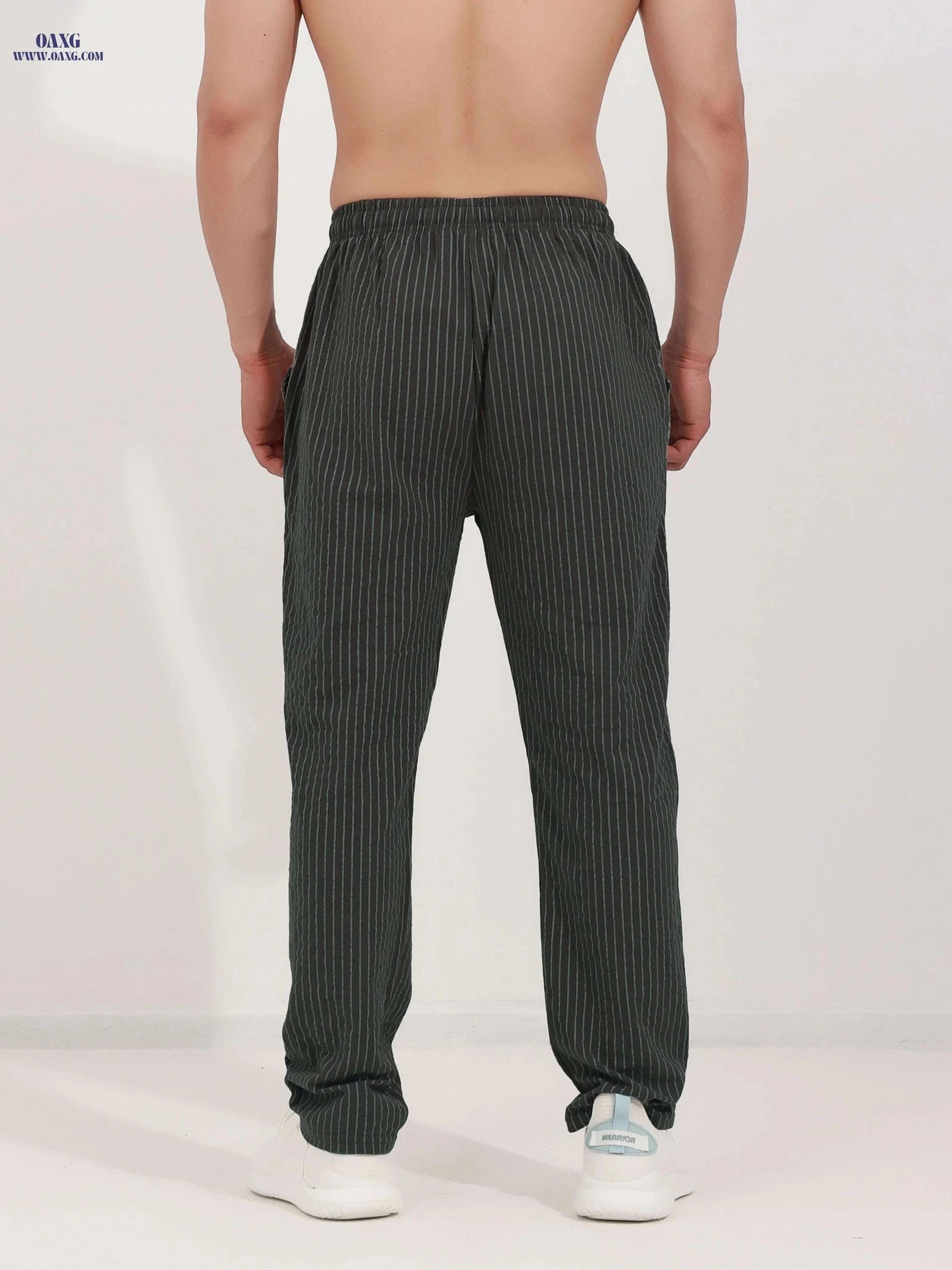 Striped Breathable Chef Pants - Lightweight, Moisture-Wicking Comfort   OAXG Black / FR S