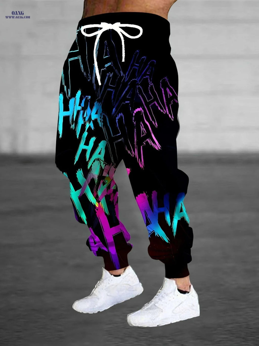 Stylish 3D Abstract Graffiti Sweatpants - Drawstring & Pockets   OAXG Mixed Color / FR S