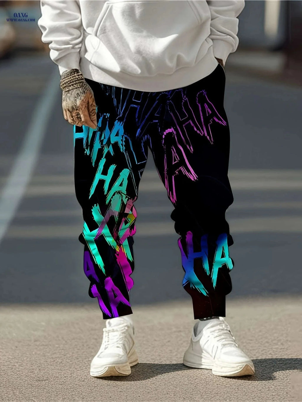 Stylish 3D Abstract Graffiti Sweatpants - Drawstring & Pockets   OAXG 