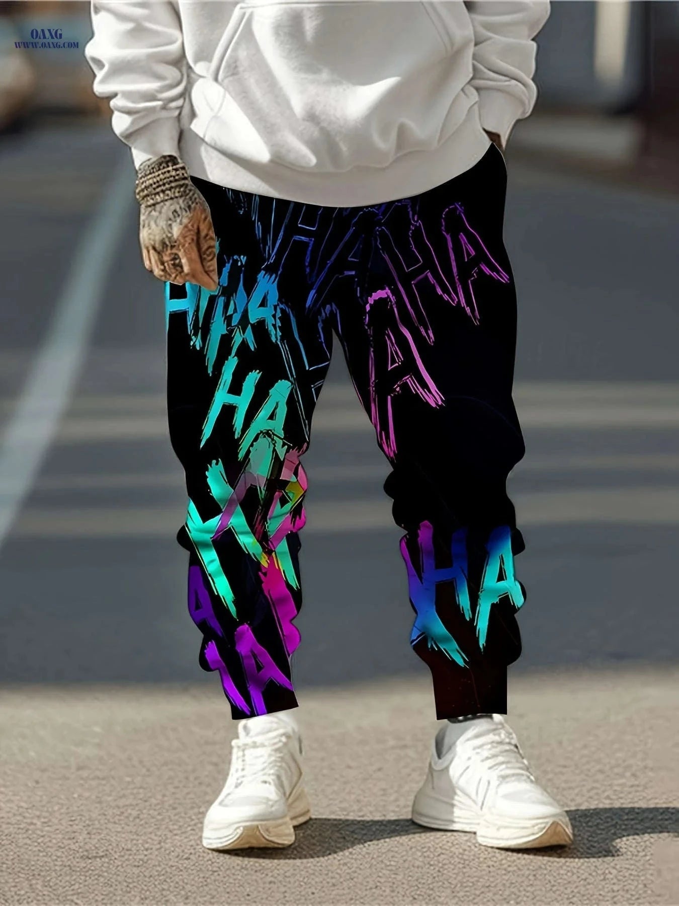 Stylish 3D Abstract Graffiti Sweatpants - Drawstring & Pockets   OAXG 