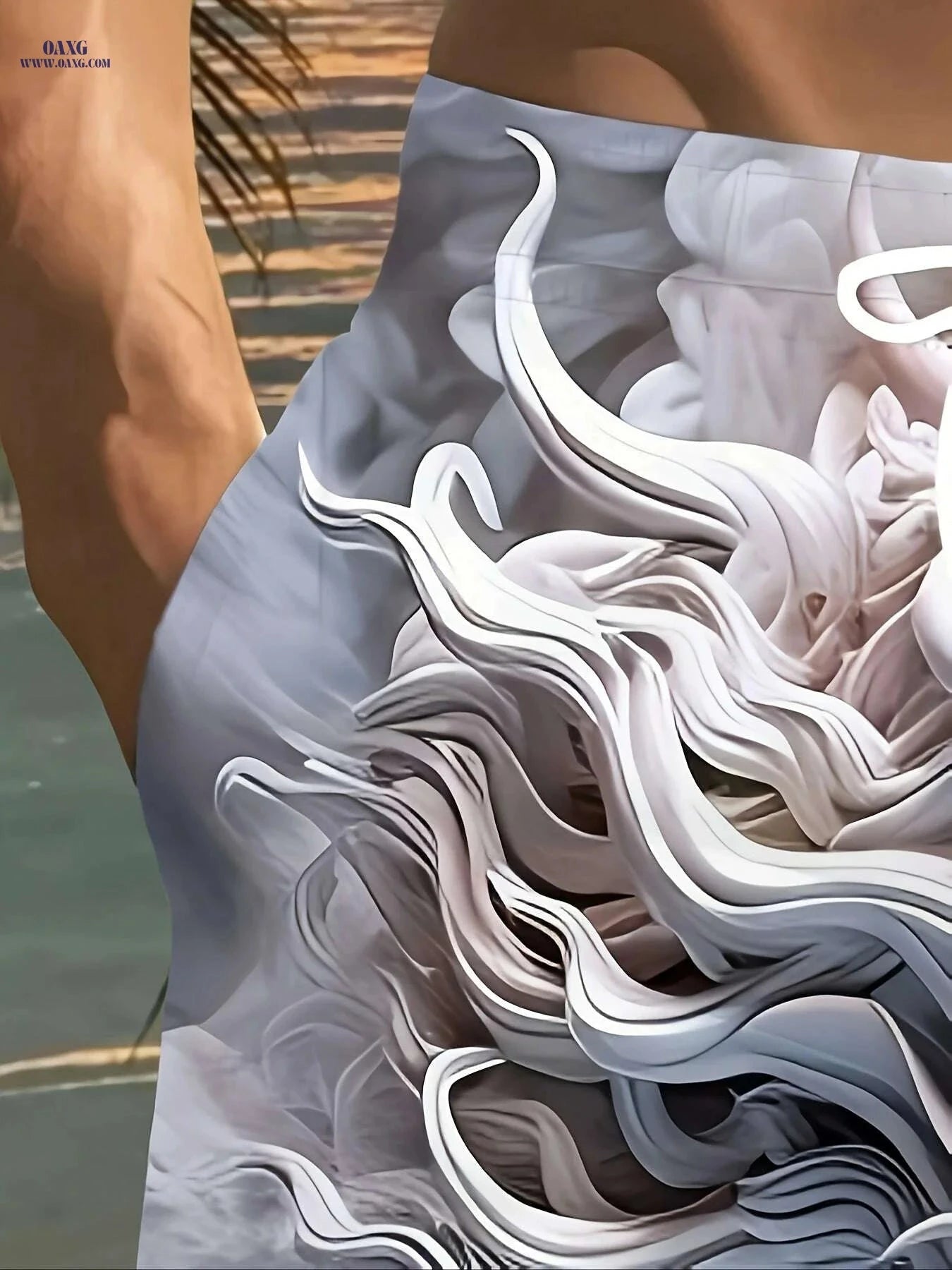 Stylish 3D Dragon Print Beach Shorts - Lightweight & Comfortable for Summer   OAXG White / S